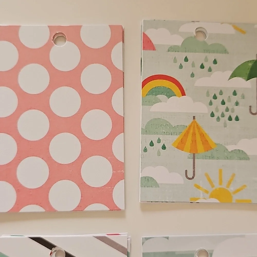 60 Colorful Spring Theme Blank Back Hand Cut Cardstock Gift Tag Set